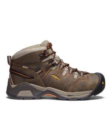 Men's Detroit XT Waterproof Boot (Soft Toe) Black Olive/Leather Brown
